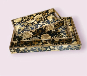 Indian Handcrafted Wooden Meena Art Printed Tray, Decorative Serving Tray for <b>Tea</b>, Coffee, Snacks, Home Décor & Festival Gifts - Product Image 3