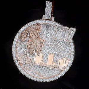 ได้รับการรับรองจาก IGI จี้เพชรประดับโรสโกลด์แบบฮิปฮอปตามสั่งเครื่องประดับสำหรับผู้ชาย - Product Image 3