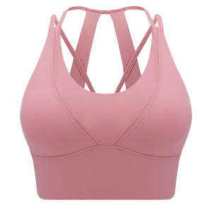 Sujetador Deportivo para Mujer con Soporte Medio, Diseño de Espalda Cruzada con Tirantes, Copas Extraíbles, Transpirable, para Yoga - Product Image 1