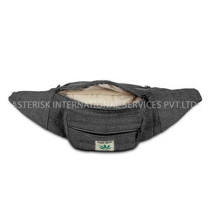 Sac de taille unisexe en coton de chanvre fait à la main multicolore Vintage vert foncé avec fermeture à glissière sport voyage argent carte sac à main - Product Image 3