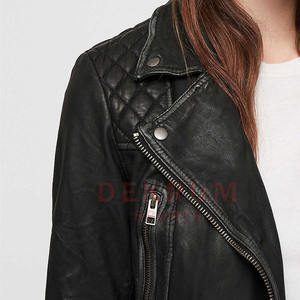 Nueva llegada de las mujeres de alta calidad al por mayor chaqueta de moda de cuero nuevo diseño de cuero puro chaqueta de moda - Product Image 5