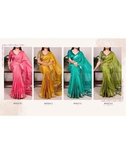 Sari de Seda de Algodón con Tejido Zari, Ropa Étnica India, con Piezas de Blusa, Precio Bajo, Uso Casual y Festivo - Product Image 1