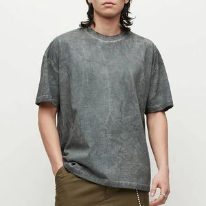 Nueva venta al por mayor Heavyweight 100% algodón Vintage estilo Oversize hombres ácido lavado camiseta gráfica en blanco de talla grande camiseta - Product Image 5