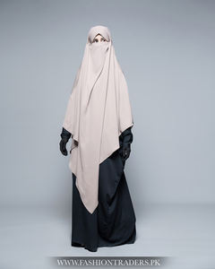 ฮิญาบ khimar ชั้นเดียวที่สง่างามผ้าระบายอากาศได้น้ำหนักเบาแบบอิสลามดีไซน์เรียบง่าย - Product Image 3