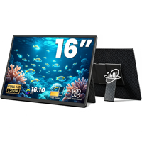 Moniteur latéral portable IPS 16 pouces pour ordinateurs portables, visualisation de documents administratifs, création de contenu, courtes vidéos, diffusion en direct, écran étendu