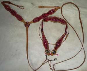 Juego de bridas occidentales de alta calidad, las últimas tachuelas de caballo de cuero con cabeza, riendas de cuello de pecho, juego de bridas de caballo duradero - Product Image 3