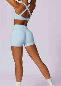 Venta al por mayor de sujetador de deporte de alto impacto elástico personalizado mujeres gimnasio Fitness Yoga conjuntos para las mujeres de alta calidad fitness yoga conjunto - Product Image 5