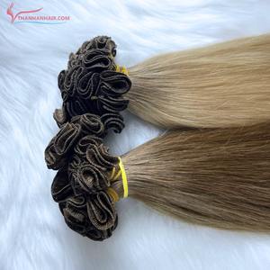Extensiones de cabello virgen humano recto crudo vietnamita de alta calidad Extremo grueso Trama atada a mano Cabello doble dibujado - Product Image 2