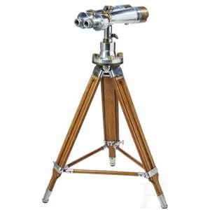 Telescopio Clásico de Metal y Madera Hecho a Mano Montado en Trípode de Madera Decoración Náutica para Sala de Estar o Estudio - Product Image 1