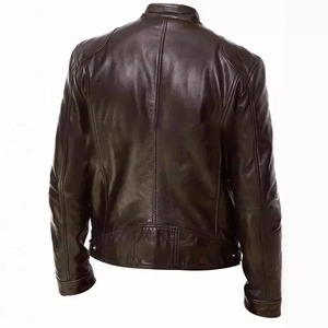 Nuevas chaquetas de cuero para hombre, chaqueta informal de otoño e invierno para motocicleta, chaqueta ajustada de PU para motorista, abrigo cálido de moda de alta calidad - Product Image 4