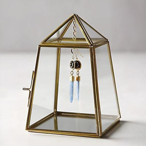 Classic Star Shaped Glass Geometric Terrarium Jewelry Display Box Gold <b>Metal</b> Frame High Quality Customizable Size Modern - Product Image 4