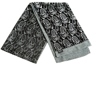 Écharpe en soie artificielle personnalisée pour homme, motif floral paisley bronze et marine, luxueuse, en stock, double couche, deux faces, chaude pour l'hiver - Product Image 4