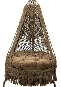 <b>Large</b> Macrame Hammock Chair for Indoor and Outdoor | Hand Woven Boho Hammock Chair With Cushion at Wholesale from India - Product Image 3