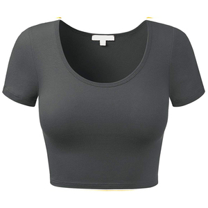 T-shirts de sport à col rond et manches courtes pour femmes, crop top anti-boulochage respirant, t-shirts de haute qualité - Product Image 1