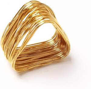 Rond de serviette en aluminium de qualité supérieure en gros pas cher Style simple ronds de serviette serviette en métal - Product Image 1