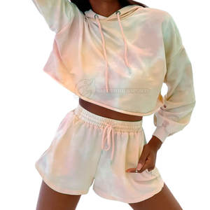 Ensemble haut et short à capuche surdimensionné pour femme de qualité supérieure, taille XL, 100% coton, léger, décontracté, vêtements d'hiver, imprimé uni - Product Image 6