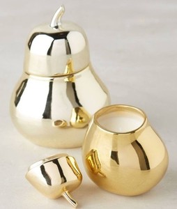 Fruit Shape Metal Decorative High Quality Stainless Steel Hammered Design Candle <b>Jar</b> with Lid - Product Image 2