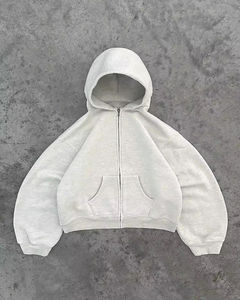 Conjunto Deportivo Informal de Invierno, Holgado, de Felpa Francesa Transpirable, con Logotipo Personalizado, Sudadera con Capucha y Pantalones Deportivos Unisex - Product Image 4