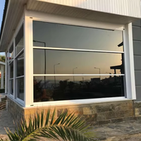 Fenêtre électrique intelligente à levage automatique, fenêtre coulissante verticale en verre avec télécommande pour villas, maisons, hôtels et projets