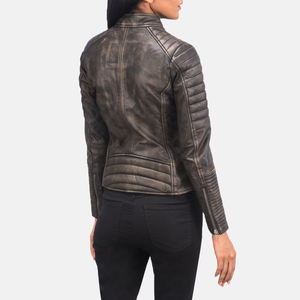 Vestes en cuir véritable printemps à la mode Slim Fit court petit manteau en cuir PU pour dames veste de moto coréenne - Product Image 4