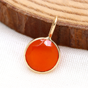 Natural Faceted Carnelian Gemstone 14k <b>Solid</b> Yellow <b>Gold</b> <b>Gold</b> Plated Handmade Women <b>Pendant</b> Jewelry GIA for Gift Wholesale - Product Image 1