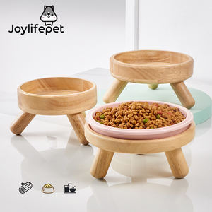 Toptan Yüksek Evcil Hayvan Mama Kabı Standı, Boyun Sağlığı İçin Dökülmez Masif Meşe Ahşap Kedi ve Köpek Mama Kabı Tutucu, Küçük Evcil Hayvan Yemek Masası - Product Image 1