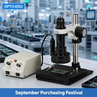 OPTO-EDU A21.1609 3D Motorized Rotate Zoom Video Microscope LED Illumination 90V-260V Voltage 1 Year Warranty for Electronics