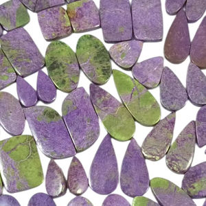 Stichtite naturelle en gros, cabochon, pierre précieuse en vrac, paire assortie pour la fabrication de bijoux - Product Image 1