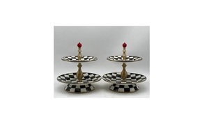 Support à cupcakes en laiton de haute qualité à 3 niveaux, en aluminium coulé de qualité supérieure, design antique doré noir, présentoir à desserts pour table de fête - Product Image 4