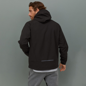 Veste softshell pour homme, conçue sur mesure, multifonctionnelle, imperméable, écologique, en tissu peigné épais, col montant - Product Image 3