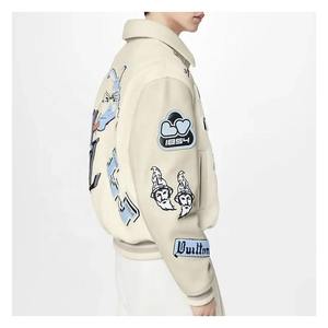 Competitive Price Men's Jackets High Impact Professionally Made Turn Over Collar Customized Patches Embroidery Varsity Jacket - Product Image 3