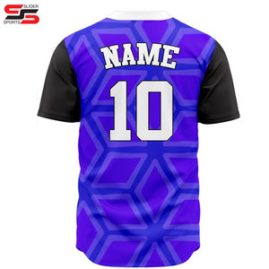 Custom Youth Printed Button <b>Down</b> Baseball Team Uniform Sports Shirts Sublimated Heat-transfer Mesh Baseball Jersey for Men - Product Image 2