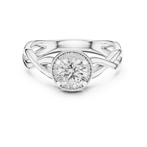 Anillo de compromiso de diamante de laboratorio de oro sólido de 14K, Diamante de corte redondo de moda para regalo de fiesta de aniversario de boda - Product Image 4