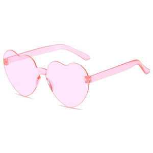 Venta al por mayor de gafas de sol de boda personalizadas amor en forma de corazón tonos rojo rosa amarillo púrpura azul marcos fiesta caramelo lentes para hombres mujeres - Product Image 5