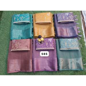 High-Quality Designer Soft Silk Floor-Length Saree for Young Women | Embossed <b>Glitter</b> Prints & Tassels, Perfect for Party Wear - Product Image 6