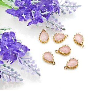 Venta al por mayor DIY Prong Setting Pear Shape 14x9 MM Gemstone Connector Charms Fabricación de joyas - Product Image 2