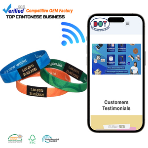 Wrist Bands Wholesale Custom Logo Smart RFID 213 Chip Access Control Stretchy Elastic Woven NFC Wristband for Music Festival