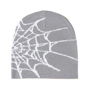 Wholesale 2025 Unisex All-Over Spider Web Print <b>Winter</b> Beanie <b>Hat</b> Custom Logo Acrylic Knitted Cuffed Cap 100% Cotton - Product Image 6