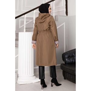 Túnel de cintura con cremallera gabardina de gran tamaño Tan - Product Image 2