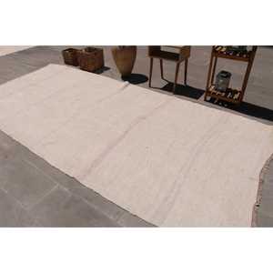 Alfombra Turca Vintage Grande de 5.5x11.6 pies, Alfombra Blanca con Plantas y Árboles Rojos - Product Image 4