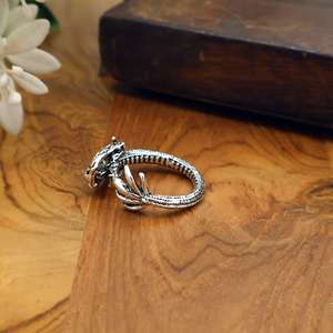 Anillo Abierto Vintage de Dragón de Latón Ajustable con Garra de Dragón para Hombre, Joyería Gótica Punk de Animales al por Mayor - Product Image 3