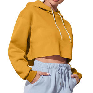 Pull-over à manches longues imprimé personnalisé Sweatshirts à capuche pour femmes Crop Top Style décontracté Sweat à capuche pour l'hiver Streetwear - Product Image 4