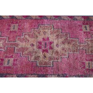 2.6x9.7 ft Herki Turkish Rug <b>Red</b> Patchwork Eco-Friendly Traditional Rug with Latex Backing <b>Wool</b> - Product Image 5