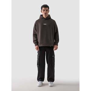 Sudadera con Capucha Marrón Mocha Desgastada, Talla XXS, Estilo Urbano, 100% Algodón, Sudadera de Invierno con Cierre de Cremallera - Product Image 3