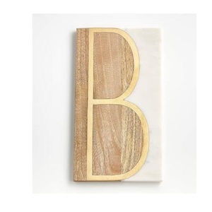 Haute qualité dernière conception marbre fromage planche à découper conception personnalisée à la main marbre et bois laiton incrustation fromage planche à découper - Product Image 6