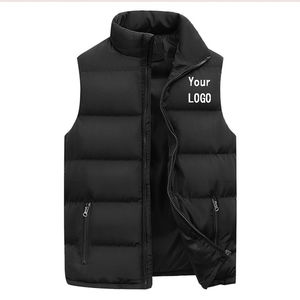 Wholesale Men's Warm Puffer <b>Vest</b> Thick Quilted Sleeveless Jacket Waterproof Winter Outdoor Daily Wear Camping Hiking Clothing - Product Image 3