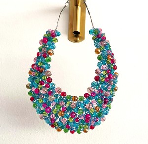 Collar de Moda para Niños, Estilo Bohemio, con Cuentas de Cristal Grandes Chapadas en Oro, Collar de Gargantilla, Bufanda - Product Image 3