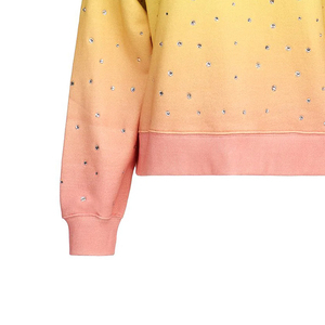 Sweat-shirt d'hiver tie-dye pour femme, polaire, col rond, pull oversize avec logo en strass sur le devant, écologique - Product Image 3