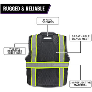 เสื้อกั๊กนิรภัย100% โพลีเอสเตอร์สะท้อนแสงและป้องกันไฟฟ้าสถิตย์คุณสมบัติป้องกันไฟฟ้าสถิตย์ดีไซน์ล่าสุด - Product Image 2