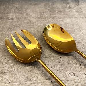 Serveurs à salade artisanaux Serveur à salade Couverts en métal poli brillant Disponible à la forme et à la taille personnalisées en acier miroir - Product Image 2